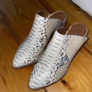 Snake Skin Mule Booties